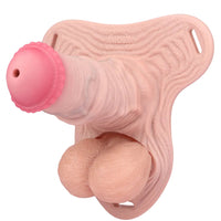 5.7in Silicone Horse Penis Cock Cage Strap on Chastity Dildo With Lock