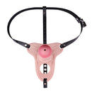 5.7in Silicone Horse Penis Cock Cage Strap on Chastity Dildo With Lock