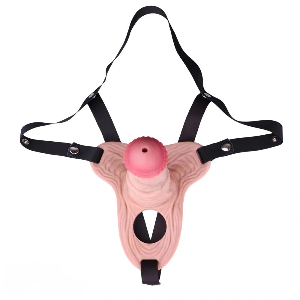 5.7in Silicone Horse Penis Cock Cage Strap on Chastity Dildo With Lock