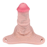 5.7in Silicone Horse Penis Cock Cage Strap on Chastity Dildo With Lock