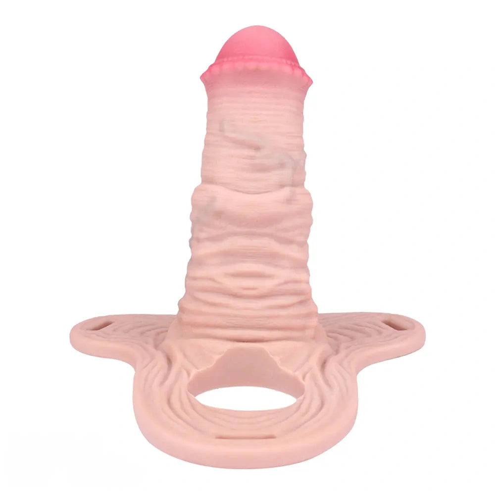 5.7in Silicone Horse Penis Cock Cage Strap on Chastity Dildo With Lock