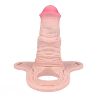 5.7in Silicone Horse Penis Cock Cage Strap on Chastity Dildo With Lock