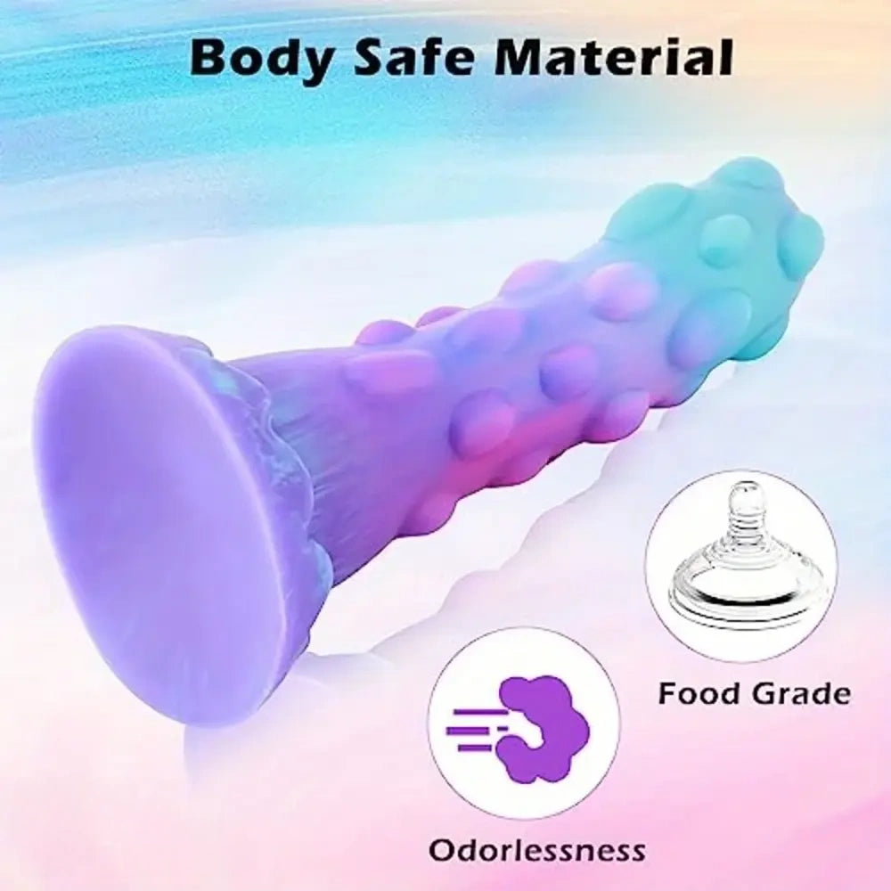 5.7in Spiked Monster Fantasy Beginner Soft Silicone Anal Dildo For Use