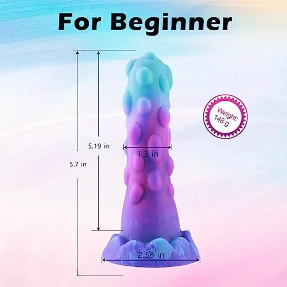 5.7in Spiked Monster Fantasy Beginner Soft Silicone Anal Dildo For Use