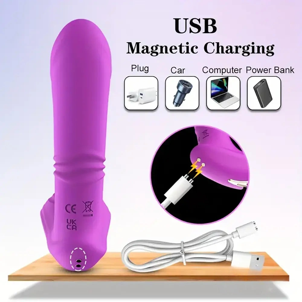 5.7in Vibrating Thrusting Flapping Wearable Dildo G Spot Vibrator