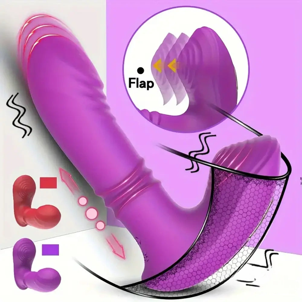 5.7in Vibrating Thrusting Flapping Wearable Dildo G Spot Vibrator