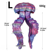 5.82in 7.87in Tentacle Dual Heads Silicone Dildo Anal Expansion Sex Toy