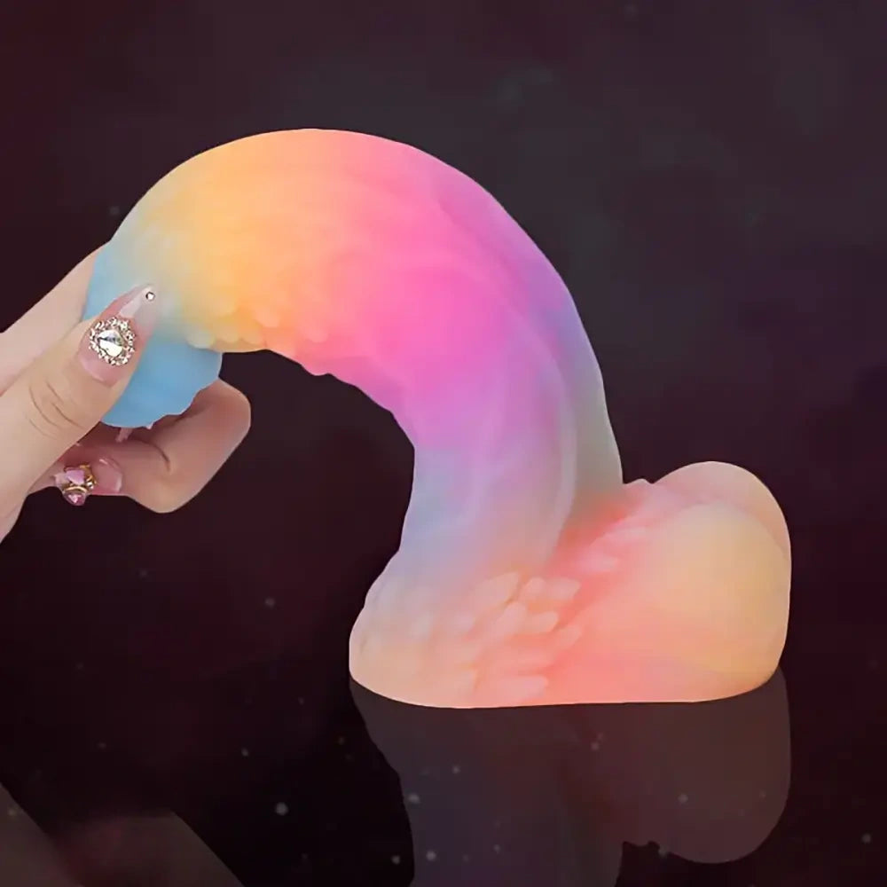 5.82in Liquid Silicone Glow in the Dark Monster Uncut Cock Dildo