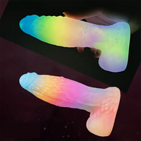 5.82in Liquid Silicone Glow in the Dark Monster Uncut Cock Dildo