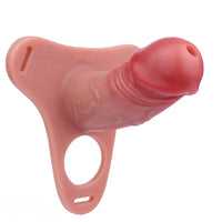 5.82in Real Hollow Strap on Silicone Cock Cage Dildo For Chastity Cock