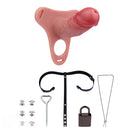 5.82in Real Hollow Strap on Silicone Cock Cage Dildo For Chastity Cock