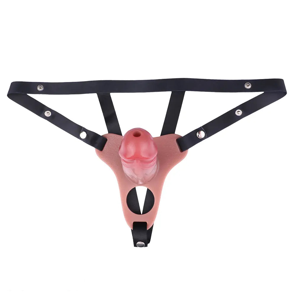5.82in Real Hollow Strap on Silicone Cock Cage Dildo For Chastity Cock