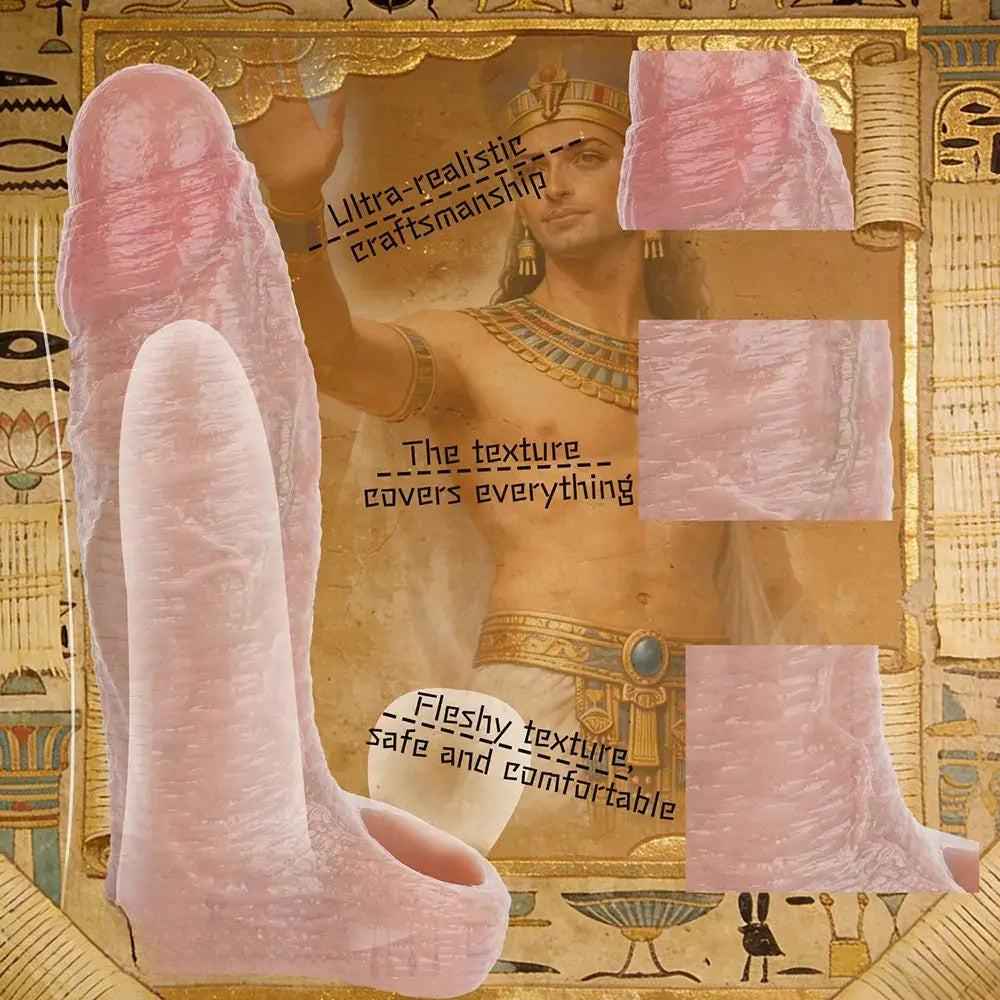 5.82in Uncut Real Silicone Soft Cock Sleeve Dildo Realistic Pleasure Device