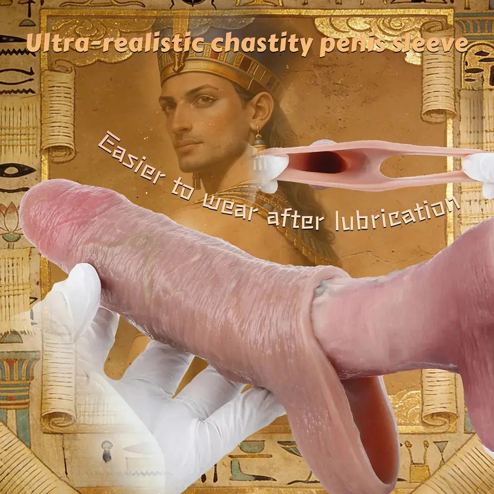 5.82in Uncut Real Silicone Soft Cock Sleeve Dildo Realistic Pleasure Device