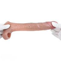 5.82in Uncut Real Silicone Soft Cock Sleeve Dildo Realistic Pleasure Device