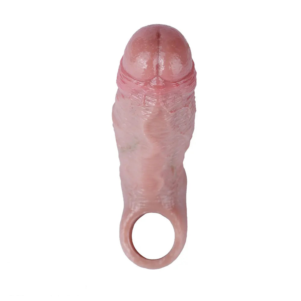5.82in Uncut Real Silicone Soft Cock Sleeve Dildo Realistic Pleasure Device