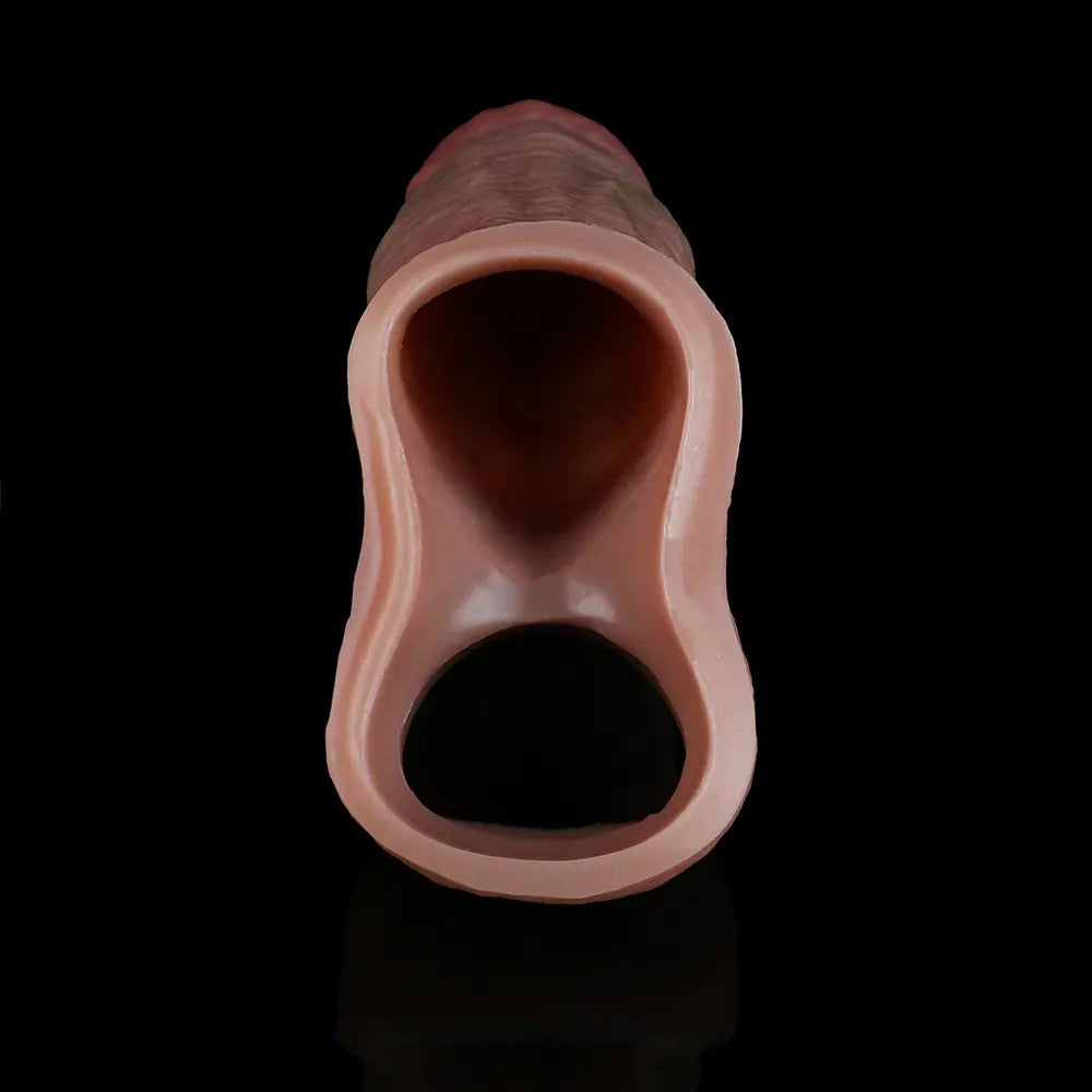 5.82in Uncut Real Silicone Soft Cock Sleeve Dildo Realistic Pleasure Device