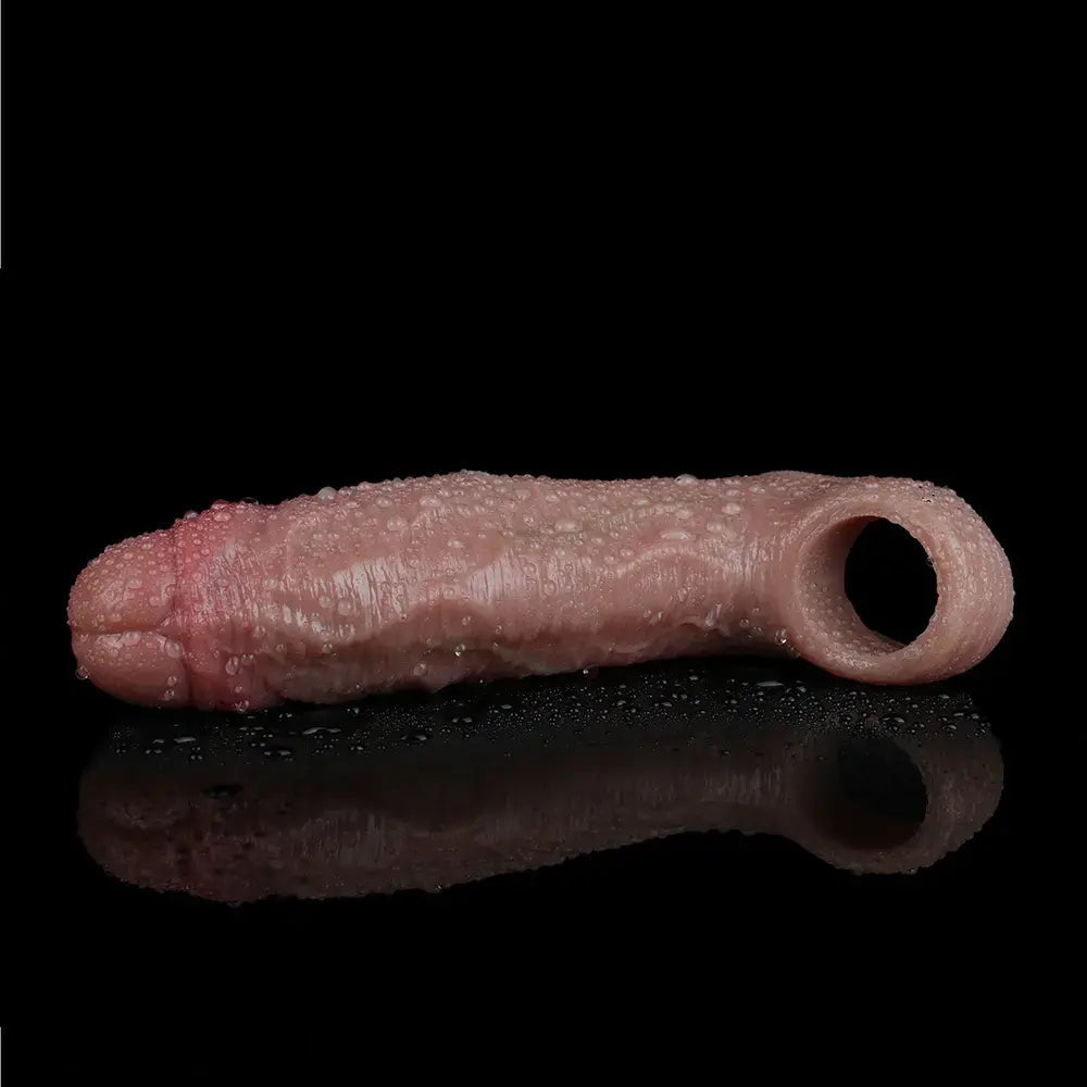 5.82in Uncut Real Silicone Soft Cock Sleeve Dildo Realistic Pleasure Device