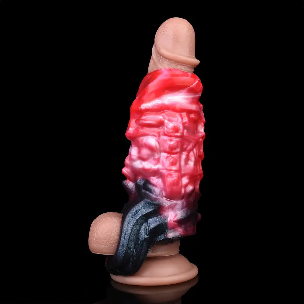 5.82in Weird Floppy Hollow Dildo Built-in keel Vibration Remote Cock Sleeve