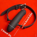 5.83in Double-Ended Silicone Face Dildo Gag with Adjustable Strap BDSM