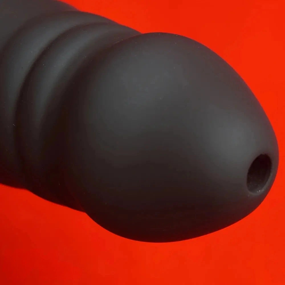 5.83in Double-Ended Silicone Face Dildo Gag with Adjustable Strap BDSM