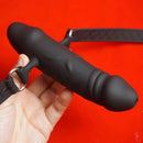 5.83in Double-Ended Silicone Face Dildo Gag with Adjustable Strap BDSM