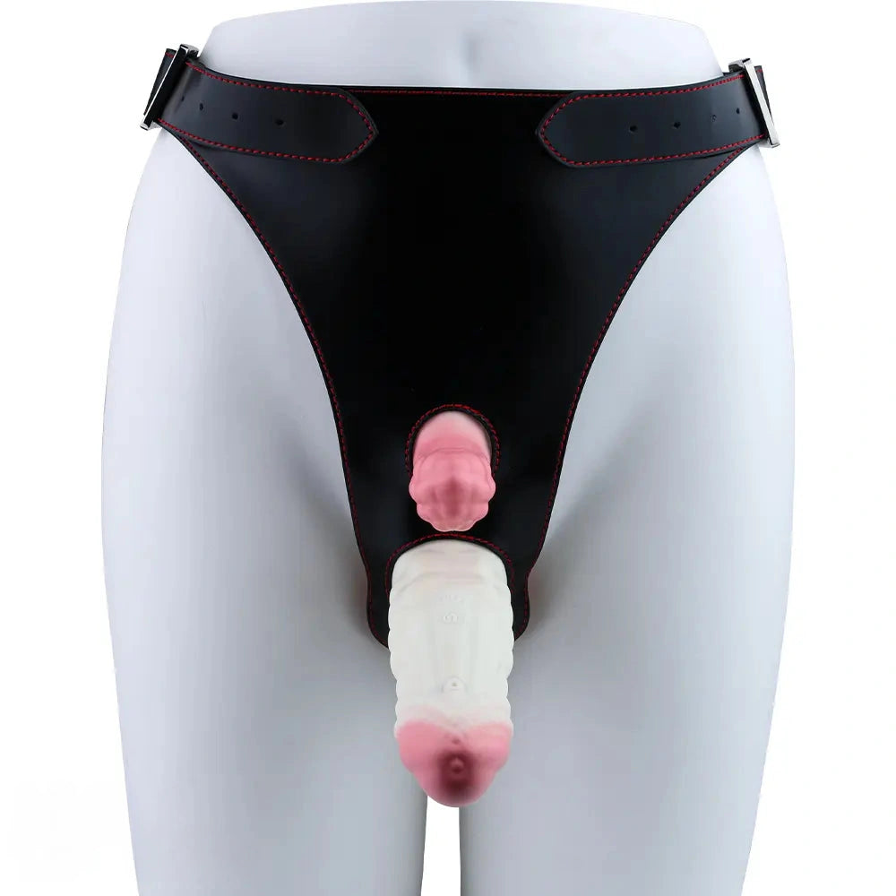 5.83in Dragon Scale Monster Wearable Strap on Vibrating Dildo For Women