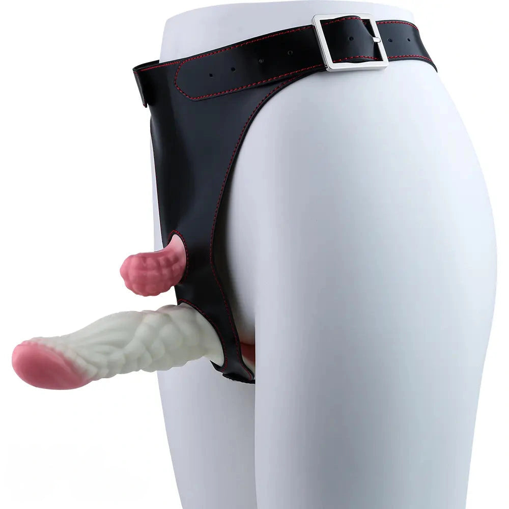 5.83in Dragon Scale Monster Wearable Strap on Vibrating Dildo For Women