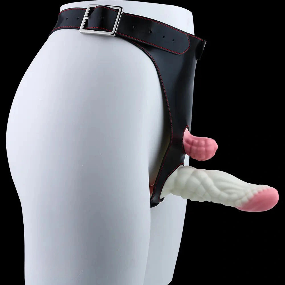 5.83in Dragon Scale Monster Wearable Strap on Vibrating Dildo For Women