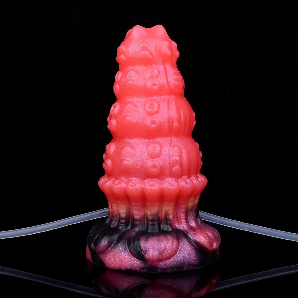 5.83in Fantasy Odd Silicone Soft Inflatable Spraying Water Dildo Anal Plug