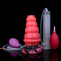 5.83in Fantasy Odd Silicone Soft Inflatable Spraying Water Dildo Anal Plug