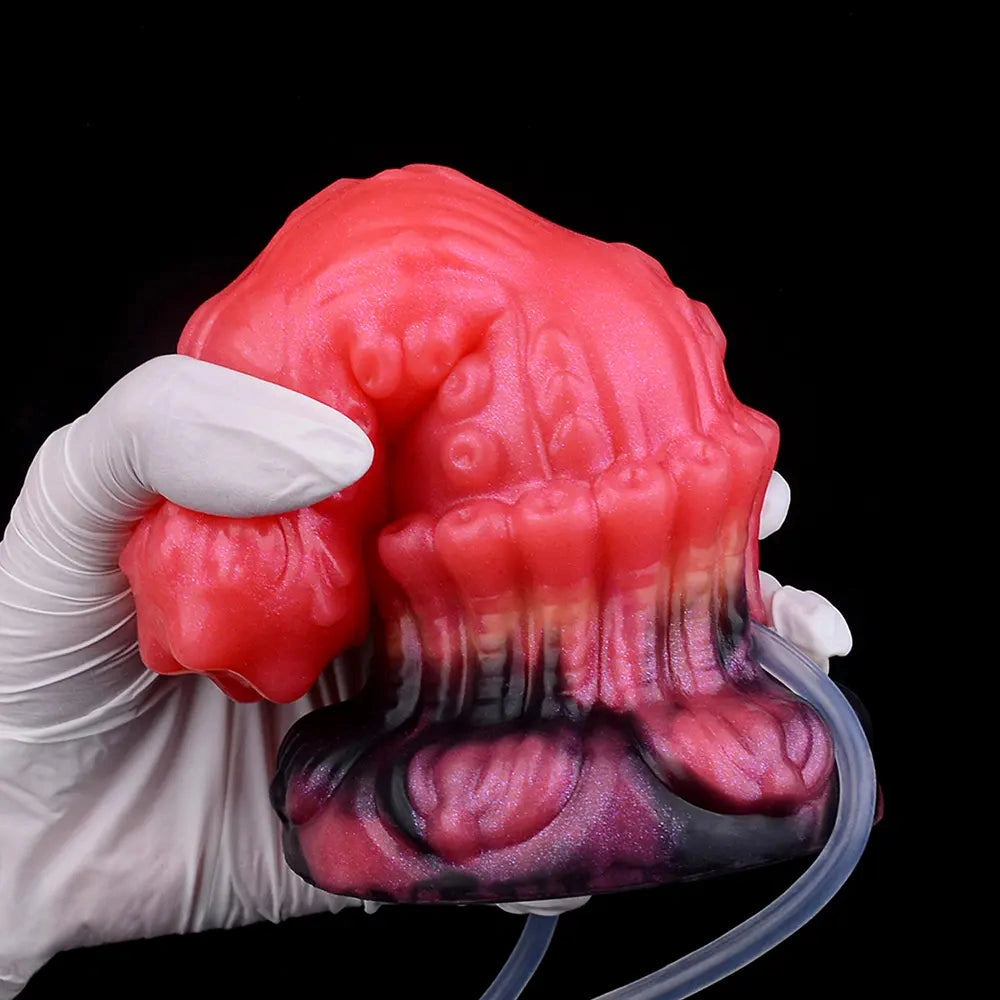 5.83in Fantasy Odd Silicone Soft Inflatable Spraying Water Dildo Anal Plug