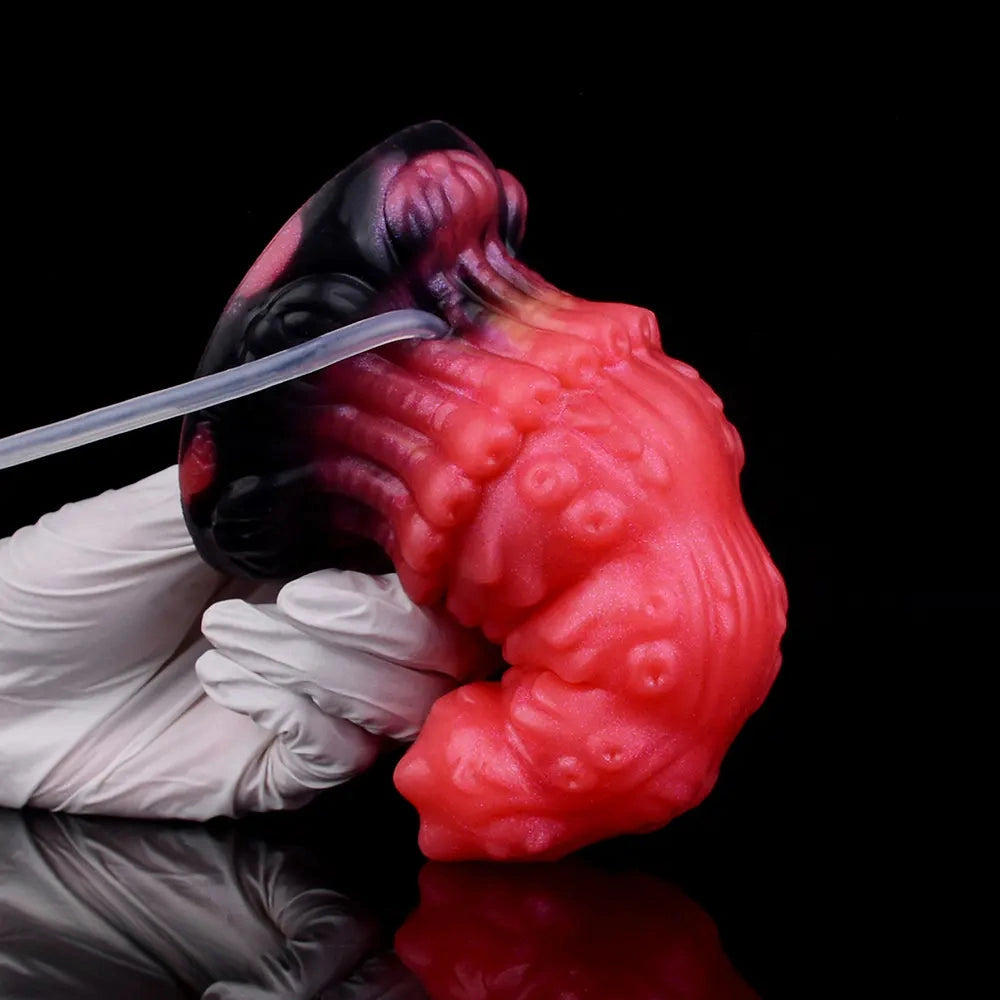 5.83in Fantasy Odd Silicone Soft Inflatable Spraying Water Dildo Anal Plug