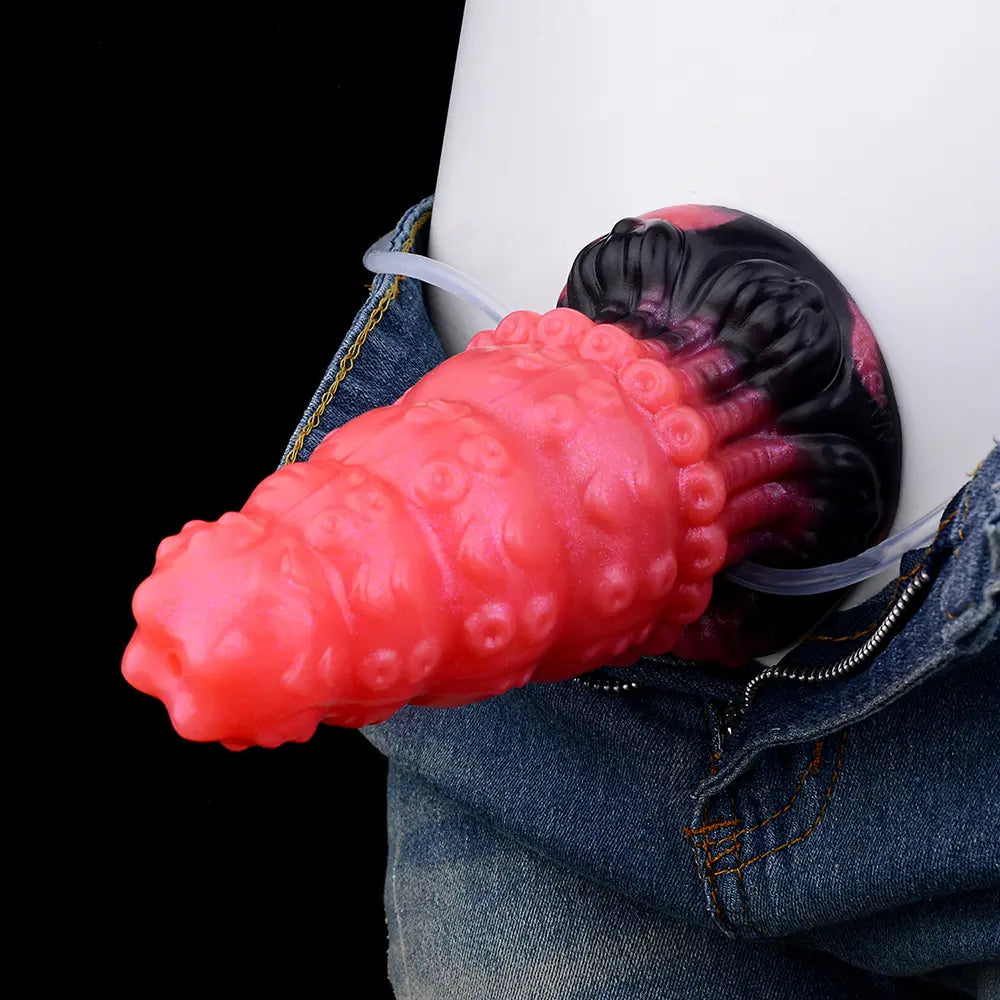 5.83in Fantasy Odd Silicone Soft Inflatable Spraying Water Dildo Anal Plug