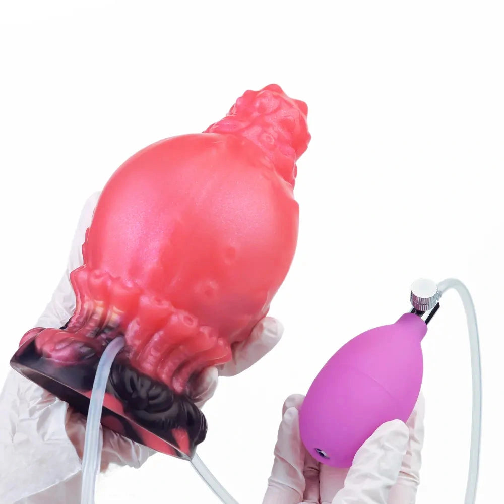 5.83in Fantasy Odd Silicone Soft Inflatable Spraying Water Dildo Anal Plug