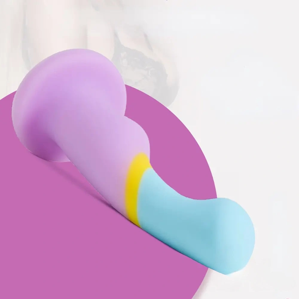 5.83in Unisex Silicone Soft Rainbow Dildo Sex Toy For Gay LGBT