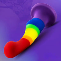 5.83in Unisex Silicone Soft Rainbow Dildo Sex Toy For Gay LGBT