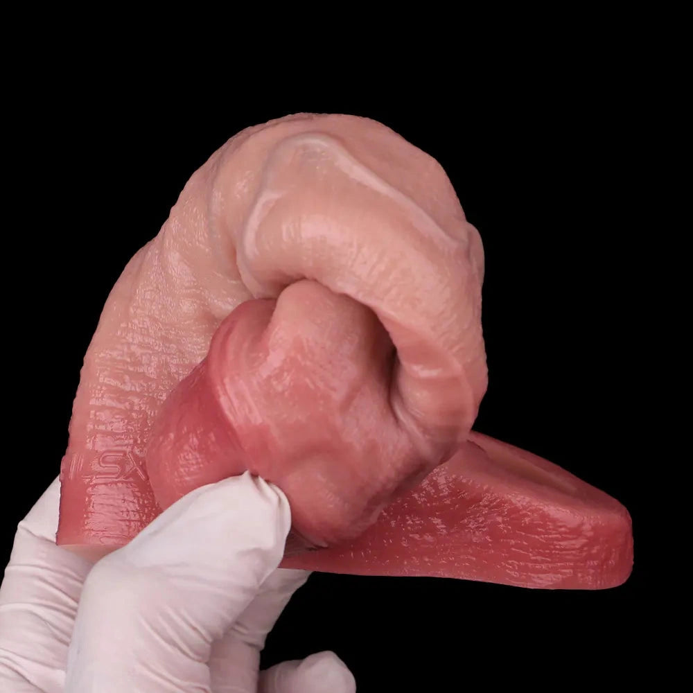5.87in Liquid Silicone Hollow Cock Sleeve Dildo For Enlargement Thicken