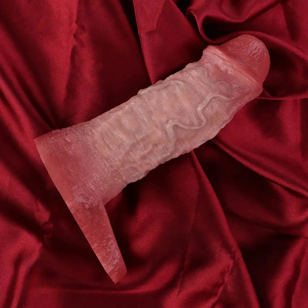 5.87in Liquid Silicone Hollow Cock Sleeve Dildo For Enlargement Thicken