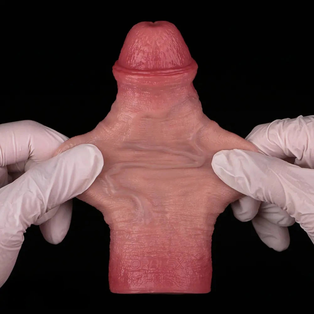 5.87in Liquid Silicone Hollow Cock Sleeve Dildo For Enlargement Thicken