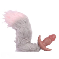 5.87in Small Automatic Vibrating Realistic Dildo Butt Plug Tail Mouth Gag