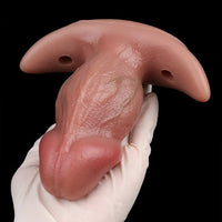 5.87in Small Automatic Vibrating Realistic Dildo Butt Plug Tail Mouth Gag