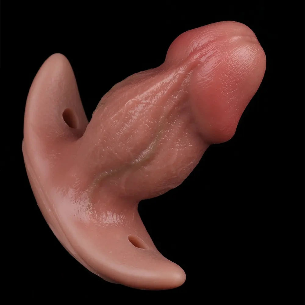 5.87in Small Automatic Vibrating Realistic Dildo Butt Plug Tail Mouth Gag