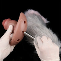 5.87in Small Automatic Vibrating Realistic Dildo Butt Plug Tail Mouth Gag