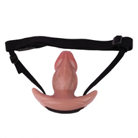 5.87in Small Automatic Vibrating Realistic Dildo Butt Plug Tail Mouth Gag