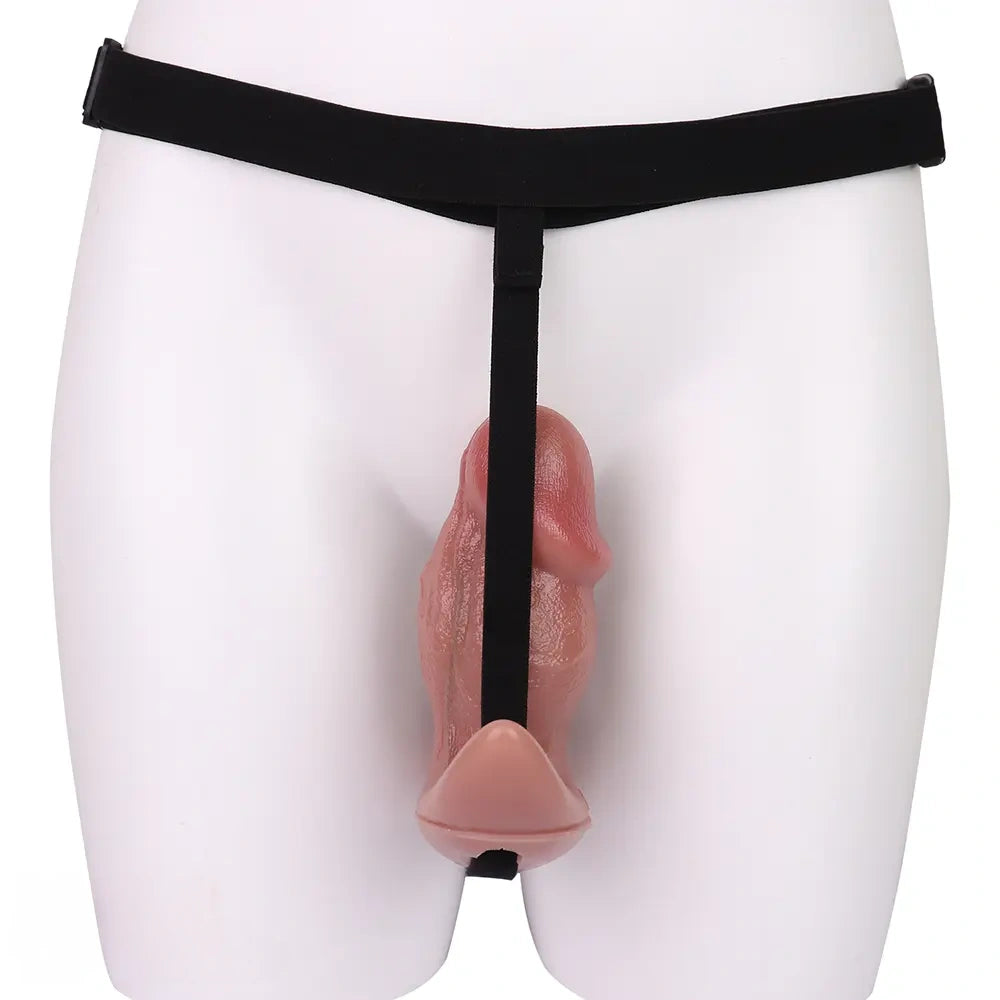 5.87in Small Automatic Vibrating Realistic Dildo Butt Plug Tail Mouth Gag