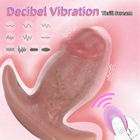 5.8in Hairy Penis 10 Frequency Vibration Role Play Dildo Tail Butt Plug