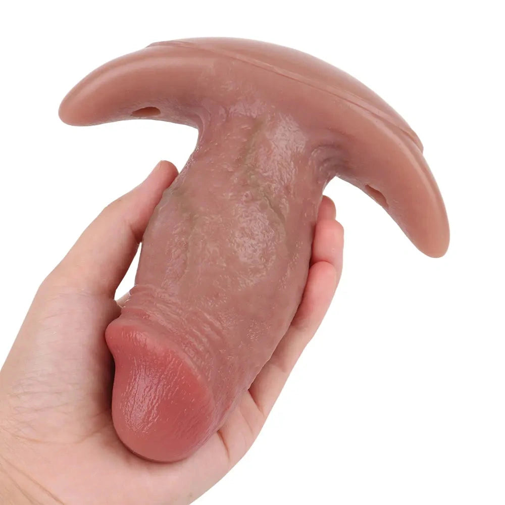 5.8in Hairy Penis 10 Frequency Vibration Role Play Dildo Tail Butt Plug