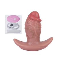 5.8in Vibrating Realistic Feeling Cock Dildo Butt Plug Tail Mouth Gag Toy