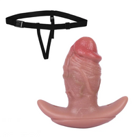 5.8in Vibrating Realistic Feeling Cock Dildo Butt Plug Tail Mouth Gag Toy